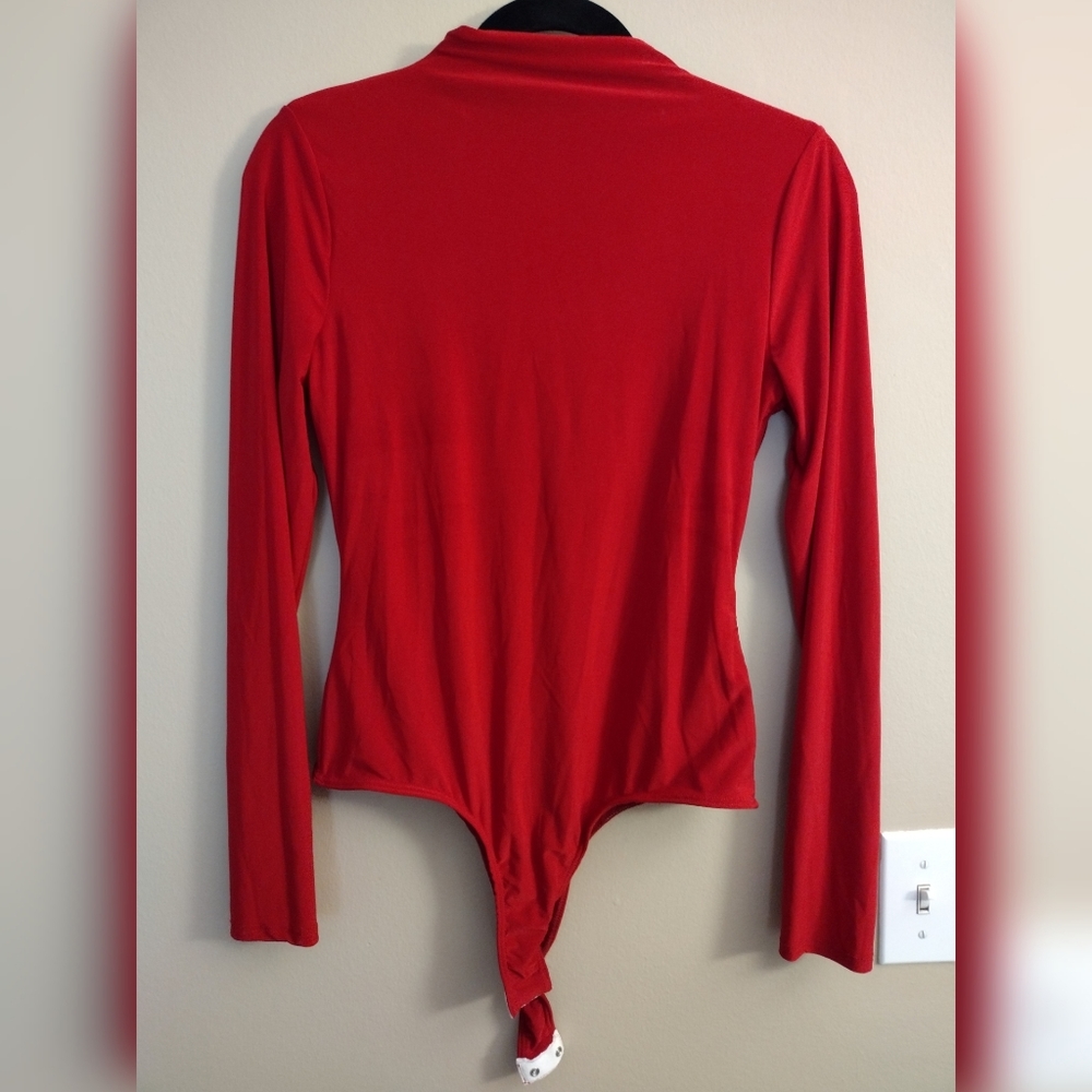 21 Saints Mock Neck bodysuit long sleeves - Red- Size M
